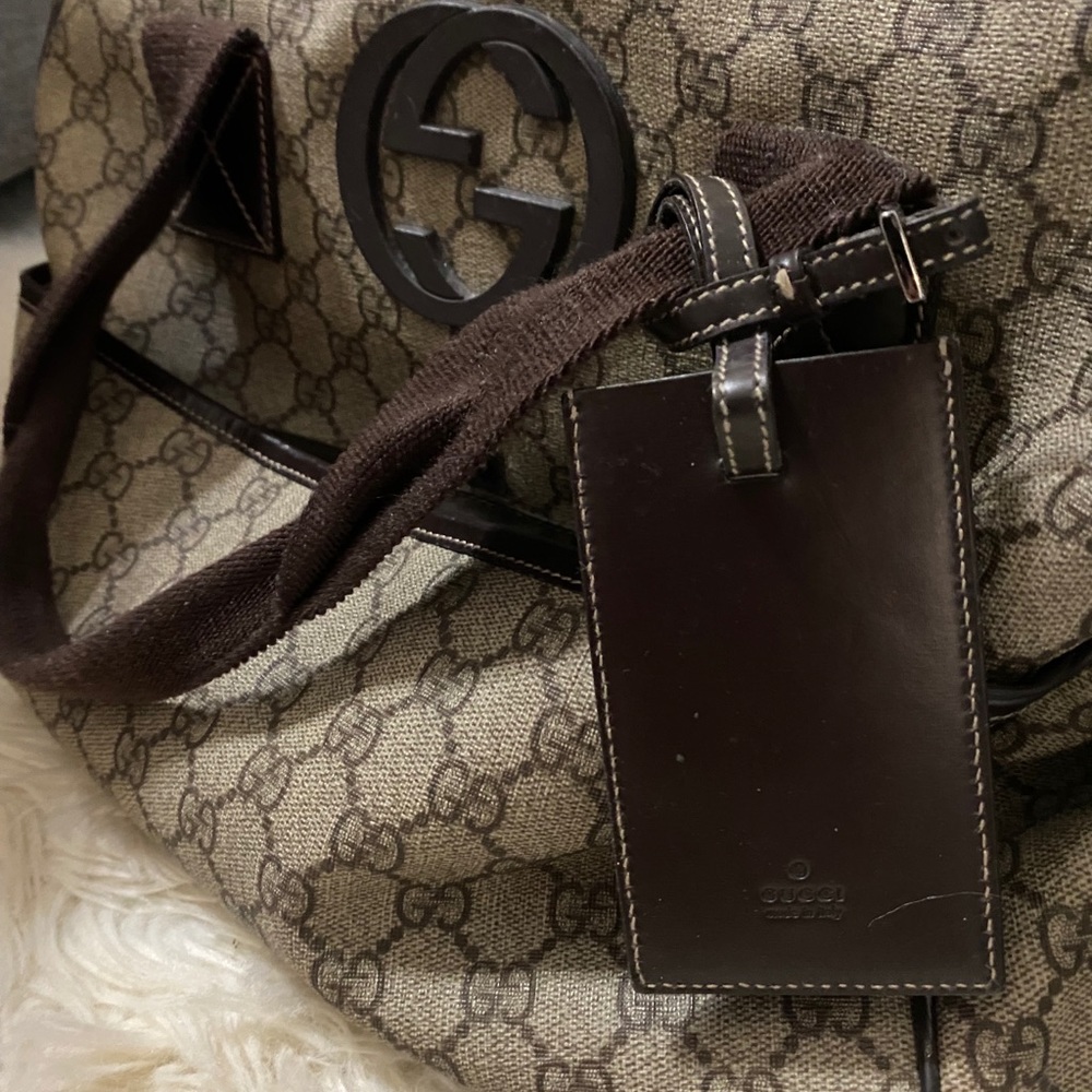 Gg Plus Monogram Interlocking G Briefcase Brown - image 5